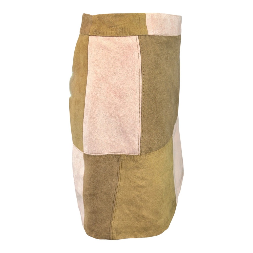 Hollister Womens Faux Suede Patchwork Mini Skirt Size‎ S Boho Western Festival - Picture 2 of 7